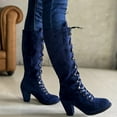 thumbnail image 3 of Oyedens Knee High Combat Boots for Women Ladies Vintage High Heels Dress Mid Calf Tall Riding Boots, 3 of 6