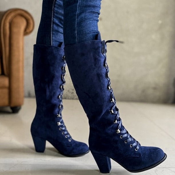 Bottes Femme Vintage Lacets – Confort Talon Épais – Style Décontracté Élégant – Imperméables & Extensibles Hiver
