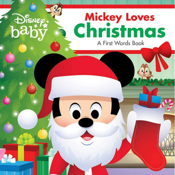 First Words Book Disney Baby: Mickey Loves Christmas: A First Words Book, (Board Book)