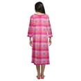 thumbnail image 3 of Moomaya Printed Knee Length Cotton Lace Border 3/4th Sleeve Night Gown For Women, 3 of 6
