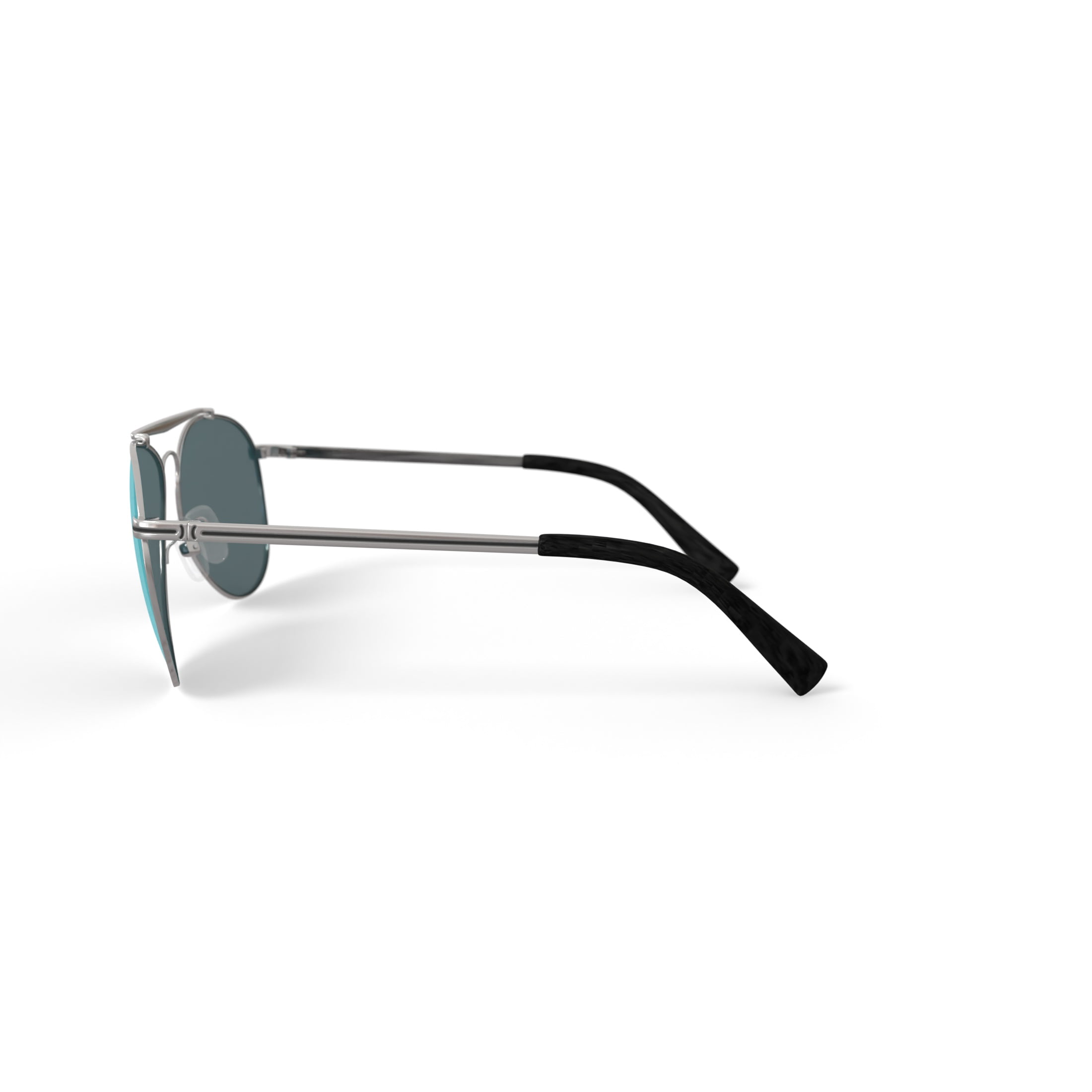 Hurley HSM4002P Sunglasses with Case, Shiny Silver, Aviator, Metal, 59-13-137