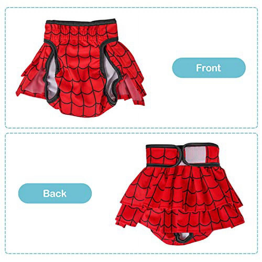 Avont 3 Pack Washable Dog Diapers Female, Reusable Dog Period Diapers Cover, Female Dog Diapers for Heat Cycle, Incontinence, Girl Dog Diapers Dress -Red/Blue/White