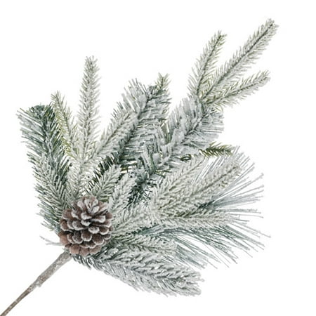 Flocked Pine With Cone Pick Walmart Com Walmart Com