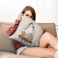 thumbnail image 6 of Ghost Pumpkin Throw Pillow Cases 20x20 Inch Set of 2 Happy Halloween Pumpkin Ghost Pillow Cases Throw Cushion Cover Cushion Cases for Living Room Decoration, 6 of 6