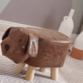 thumbnail image 2 of Rewera Wooden Low Seat for Home & Kindergarten, Brown Cartoon Design Adorable Dog-Shaped Kids Stool, 2 of 5