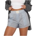 thumbnail image 1 of Daznico Shorts de Pyjama Rayés Doux pour Femmes, Bas de Pyjama Mignons, Taille TG, 1 of 6