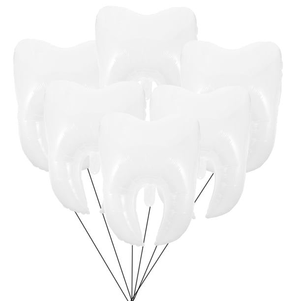 WORGEOUS 6pcs globos dientes baby shower festival dientes globos de la escena de la fiesta de la fiesta accesorios