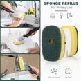 thumbnail image 6 of Sponge Brush Refills for OXO Dish Brush, 4 Pack Soap Dispensing Dish Refills, Scrub Replacement Head for Scrubber, Sponge Replacement Head Fits Soap Dispensing Handle Green-4pack, 6 of 7