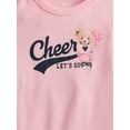 thumbnail image 2 of Wonder Nation Toddler Girls Graphic Tee with Short Puff Sleeves, Sizes 18M-5T, 2 of 3