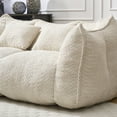 thumbnail image 6 of Giant Bean Bag Sofa for Two Adults, High Resilience Foam Recliner Loveseat, Easy Move & Clean Bean Bag Couch for Living Room, Bedroom, Apartment, Beige, 6 of 8