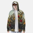 thumbnail image 2 of Vsdgher Chemise à Capuche Florale Rhinocéros avec Imprimé Oiseaux pour Hommes Femmes, Manches Longues Protection Solaire Pêche Course Natation-TTG, 2 of 7