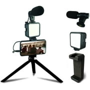 Acuvar Starter Vlogging Kit for iPhone, Android with 10" Tripod, 36 LED Light, Phone Holder Mount and Mini Shotgun Microphone for Live Stream, Video Calls, Vlogging, YouTube, Instagram TikTok