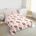 thumbnail image 3 of Feelyou Football Rugby Full Size Comforter Sets, Kawaii Princess Bow Bedding Sets, 3pcs, 3 of 8