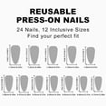 thumbnail image 3 of Cat Eye Press on Nails Medium Almond Fake Nails Glossy Acrylic Full Cover False Nails with Glitter Design Artificial Nails Jelly Stick on Nails for Women Girls 24Pcs, 3 of 5
