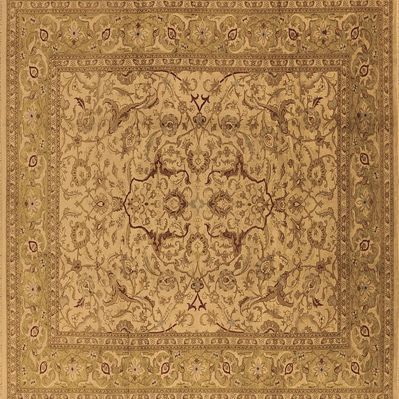Ahgly Company Indoor Square Oriental Brown Industrial Area Rugs, 6' Square