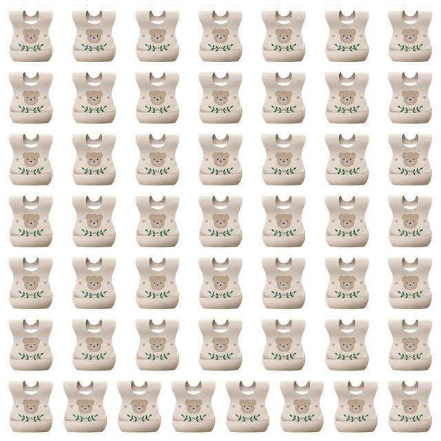 Pack Of 50 Baby Bib Disposable Toddler Bib Bear Pattern Newborns Bib Designed for Comfort & Protection Against Stains