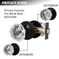 thumbnail image 3 of Knobelite (1 Pack) Diamond Round Crystal Door Knobs,Privacy Door Knobs Matte Black Door Lock Set, Privacy - Bed/Bath Function,Crystal Glass Keyless Door Handle Interior,Modern Lock in Black Finish, 3 of 7
