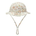 thumbnail image 2 of nvzhuang Baby Summer Bucket Hat, Sun Protection Infant Wide Brim Fisherman Hat with Chin Strap, 2 of 9
