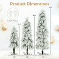 thumbnail image 3 of Gymax 3' 4' 5' Artificial Christmas Tree 3 PCS w/Snow-flocked Branch Tips for Party, 3 of 6