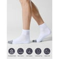 thumbnail image 6 of 6 Pairs Size L Men's Ankle Socks with Cushion Athletic Running Socks Dry & Breathable Fashion Accessories White Cotton, 6 of 7