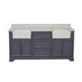 thumbnail image 5 of Zelda 72" Double Farmhouse Bathroom Vanity with Powder Gray Cabinet and Engineered Carrara Top, 5 of 5