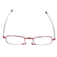 thumbnail image 2 of Gafas de lectura plegables para personas mayores, de acero inoxidable, con bloqueo de luz azul, para presbicia (+150 rojo cuadrado), 2 of 14