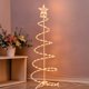 thumbnail image 2 of Árbol de Navidad en espiral de 6 pies con luces LED, decoración navideña preiluminada, exhibición interior y exterior iluminada en blanco, diseño en espiral plegable, adorno en forma de estrella, mate, 2 of 5