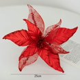 thumbnail image 4 of Tissu en Maille 25cm Simulation Fleur de Noël Décoration de Sapin de Noël Rouge, 4 of 8