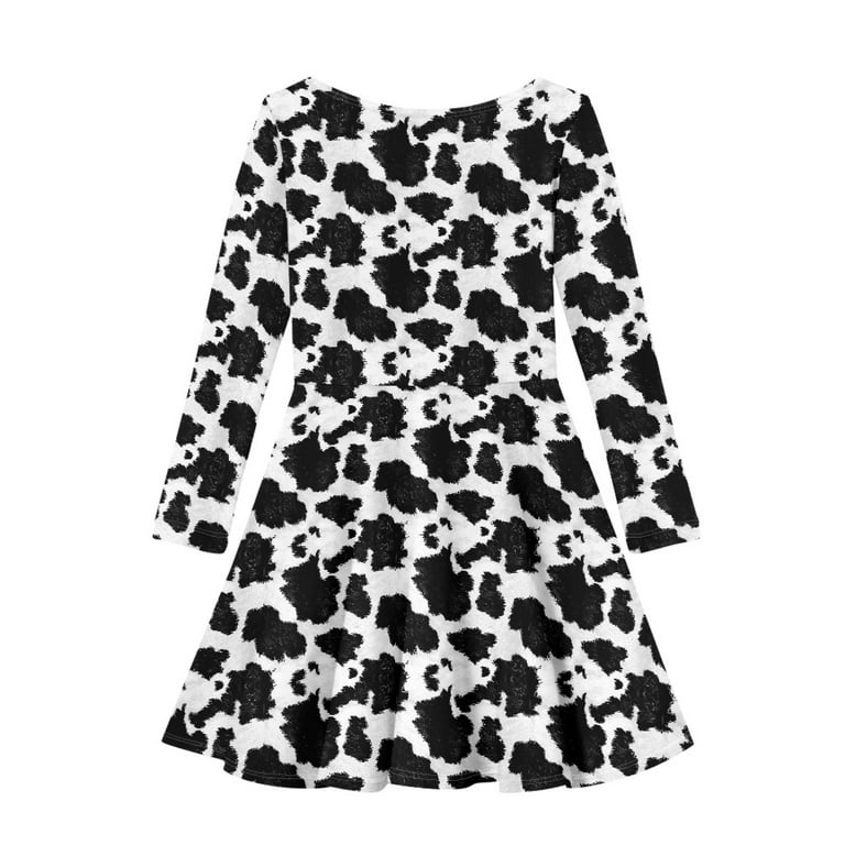 cow print skater dress Yuyamidu Highland Cow Sleeveless Sundress Cow Print Knee Length Skater Dresses for Kids Girl 5-6 Years Old Sunflower A Line Midi Sundress Lovely Crewneck Swing Dress
