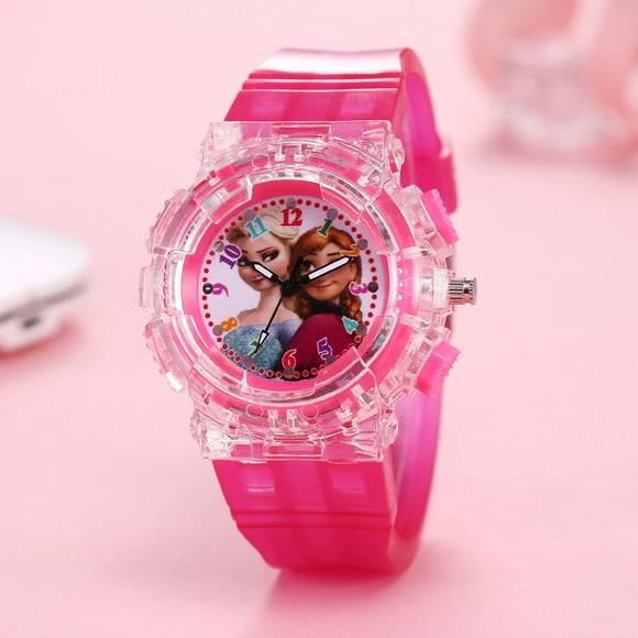 Xingzhi Ice and Snow Princess Elsa Colorful Light Flash Night Light Watch Korean Fashion Creative Men's and Women's Watch