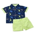 thumbnail image 1 of Chemises à Manches Courtes pour Petits Garçons Hauts Shorts Pantalons 2 Pcs Tenues d'Été, 1 of 6