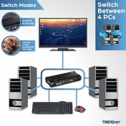TRENDnet 4 - مجموعة مفاتيح USB KVM المنفذ