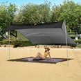 thumbnail image 6 of Portable Beach Tent Sun Shelter With Ground Pegs Water And Wind Resistant Sun Shade Canopy Angle Adjustable Grunge-style, 6 of 7