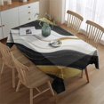 thumbnail image 2 of Black Marble Gold Wave Pattern Rectangle Tablecloth 60"x84",Waterproof Polyester Rectangle Table Cloth, Wipeable Spillproof Polyester Tablecloth for Dining, Camping, Indoor and Outdoor, 2 of 5