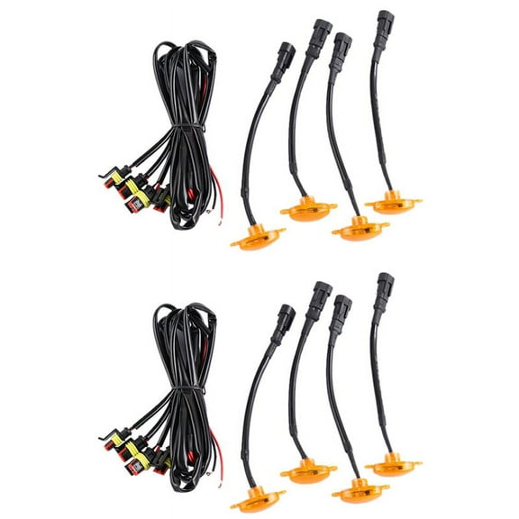 2X [ Plug & PLAY ] Car LED Front Grille Smoked Daytime Running Lights Lamp for Universal Pickup SUV Truck