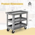 thumbnail image 3 of Gymax 3-Tier Utility Cart Heavy-Duty PP Service Cart w/550 LBS Max Load Storage Handle, 3 of 10