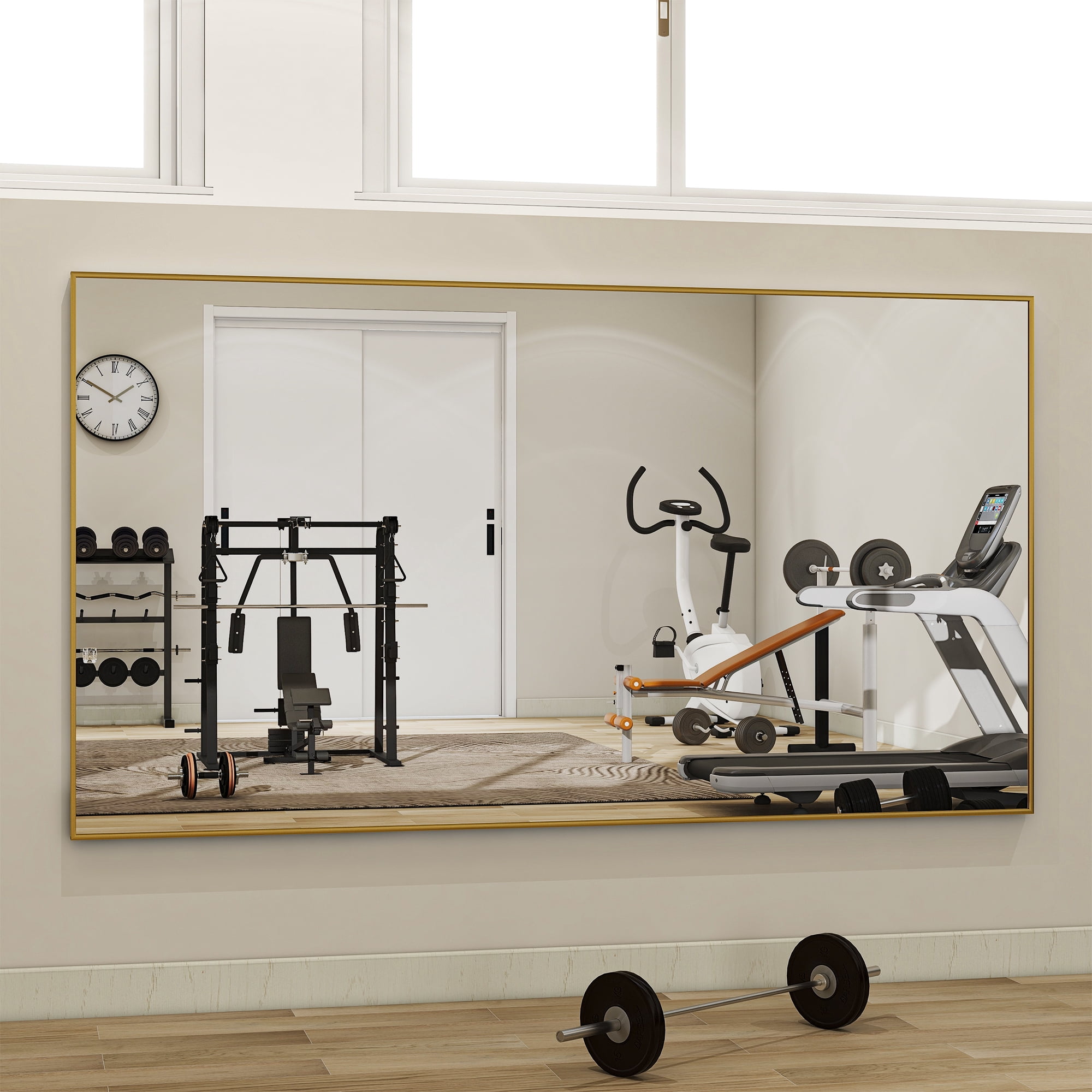 Anyrose 71"x 30" Full Length Mirror Rectangular Floor Standing Mirror Wall Mounted, Gold