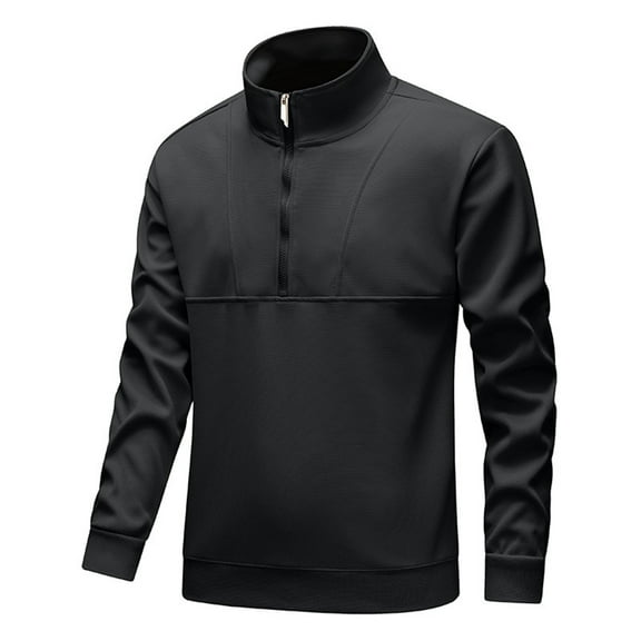 YLSDY Men's Golf Sweatshirts, Long Sleeve Quarter Zip Casual Athletic Workout Running Jersey Sweatshirt Pullovers Black XXXL