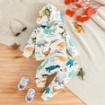 thumbnail image 2 of LAPAKIDS Infant Toddler Kids Baby Boys Outfit Fall Winter Clothes Dinosaur Pattern Hooded Tops + Pants 18-24 Months, 2 of 7