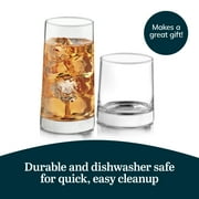 Libbey Cabos 16-Piece Rocks and Tumbler Glasses Set, Angled Glass Cups Set for Water, Juices, and More, Dishwasher-Safe Modern Glassware