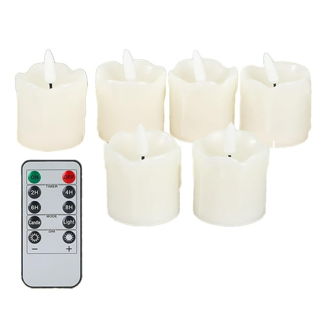 Parpadeo Sin Llama Velas Votivas con Temporizador Remoto, Batería Operado LED Velas para la Boda Cena Decoración de Mesa