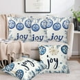 thumbnail image 6 of Christmas Joy Throw Pillow Cover Case Joy Snowflakes Throw Pillows Set of 2 Super Soft Pillow Covers 18x18 Inches Farmhouse Home Decor for Living Room Bedroom Sofa Couch Cushion Cover, 6 of 6