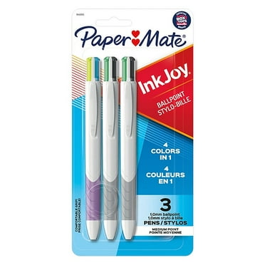 Paper Mate InkJoy Quatro Retractable Ballpoint Pen, Medium Point, Assorted Ink, 3/Pack