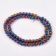 thumbnail image 2 of Electroplate Non-magnetic Synthetic Hematite Beads Strands Round Grade A Multi-color Plated 6mm Hole: 1.2mm about 65pcs/strand 16 inch, 2 of 3