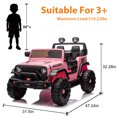 thumbnail image 3 of VISWILD 24V Kids Ride on Toys Car, 2 Seater 400W Electric Jeep with Remote Control, 4 Wheels Suspension, Bluetooth, Music, USB, LED Headlights, for 3+ Boys Girls, Pink, 3 of 10