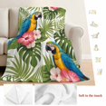thumbnail image 5 of Summer Blanket Soft Cozy Warm Throw Blanket for Couch, Plush Fuzzy Flannel Fleece Blankets for Sofa, Botanical Palm Leaves Flower Bird Animals Plants Bed Blankets Lightweight Gifts for Women, 32"x48", 5 of 9