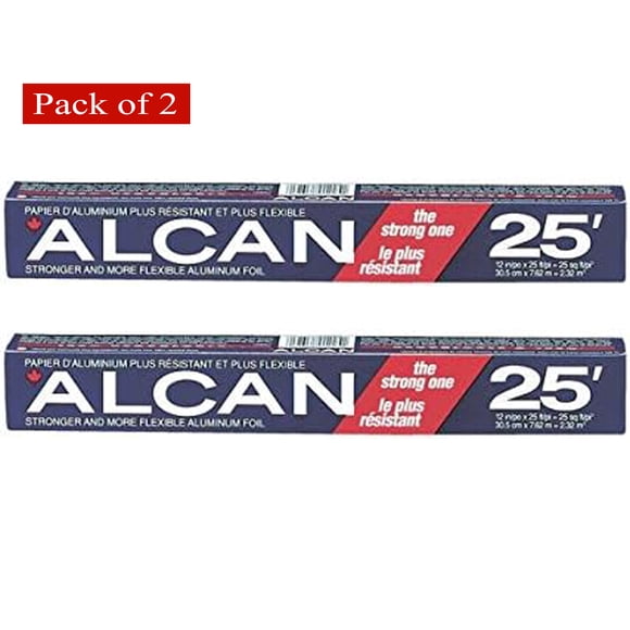 Alcan Papier D\'aluminium Antiadhésif 25 Pi (Lot de 2)