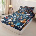 thumbnail image 2 of Homewish Soccer Football Sport Zipper Twin Comforter Sets with Fitted Sheet and 2 Pillowcases,Letter P Monogrammed Zipper Bedding Set For Boys Kids,Navy Blue Reversible,4 Pieces, 2 of 7