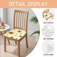 thumbnail image 2 of Yellow Small Flower Sunflower Pattern Seat Covers for Dining Room Chairs Set Of 4,Stretch Printed Washable Chair Seat Cover with Elastic Ties and Button,Removable Waterproof Couch Cushion Covers, 2 of 6