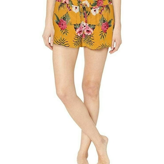 P.J. Salvage Womens Tahitian Tropics Pajama Shorts, Yellow, Medium